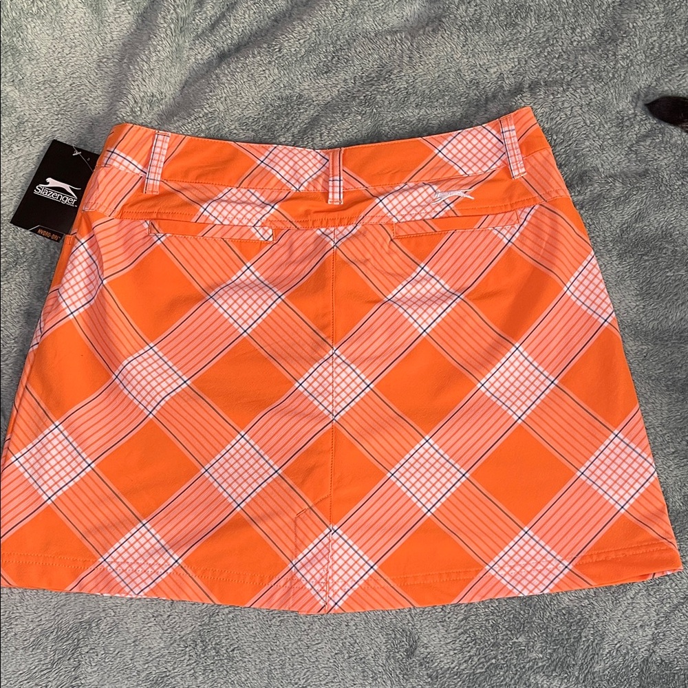 Slazenger Women's Orange Checkered Mini Skirt Size 6 GOLF - Picture 5 of 5